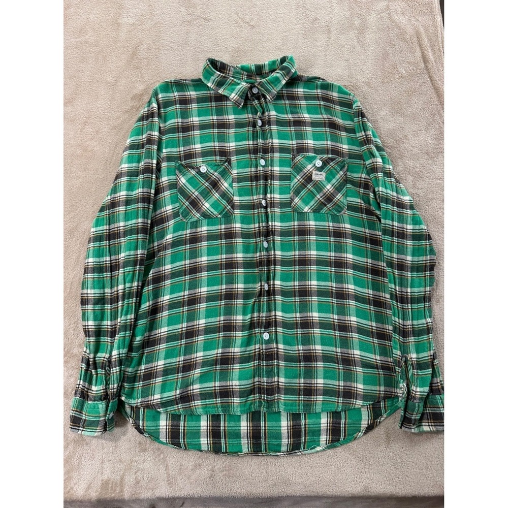 Vintage Denim & Supply Ralph Lauren flannel shirt Men XL Green Navy Plaid LS EUC